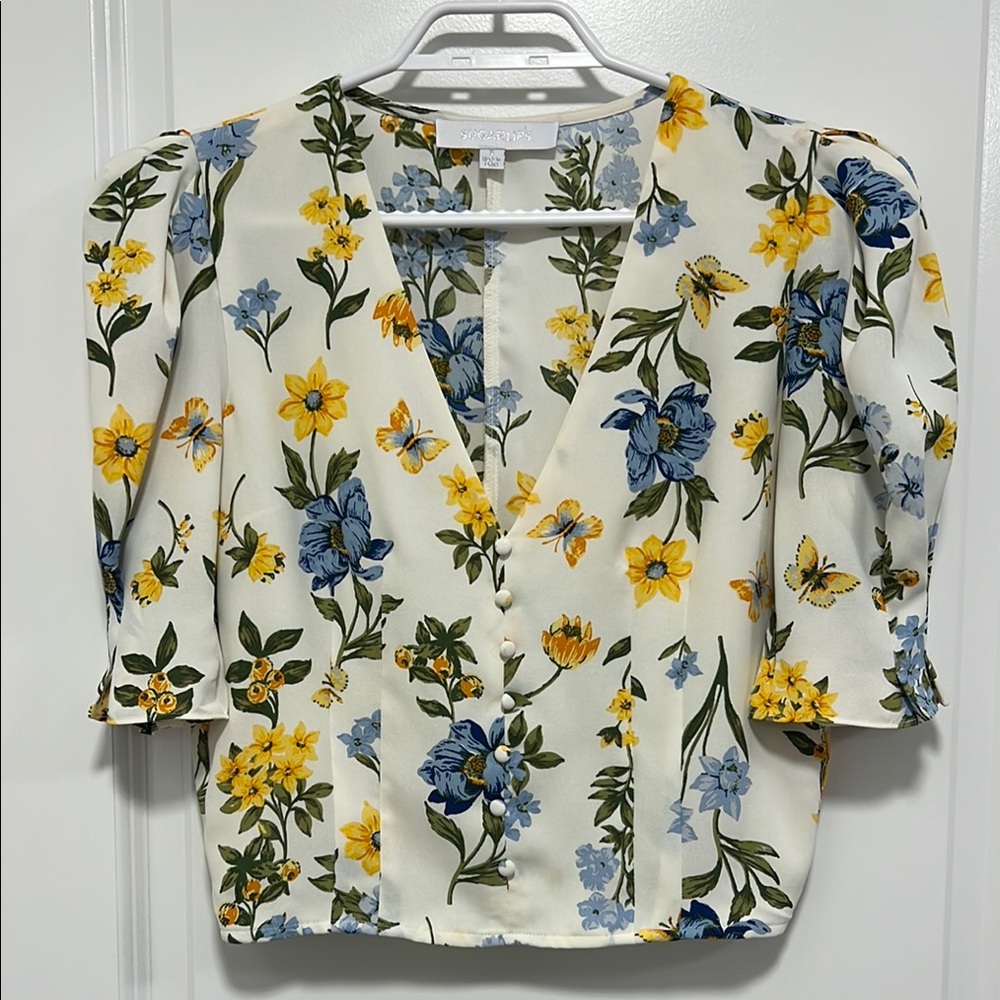 Floral V-Neck Blouse